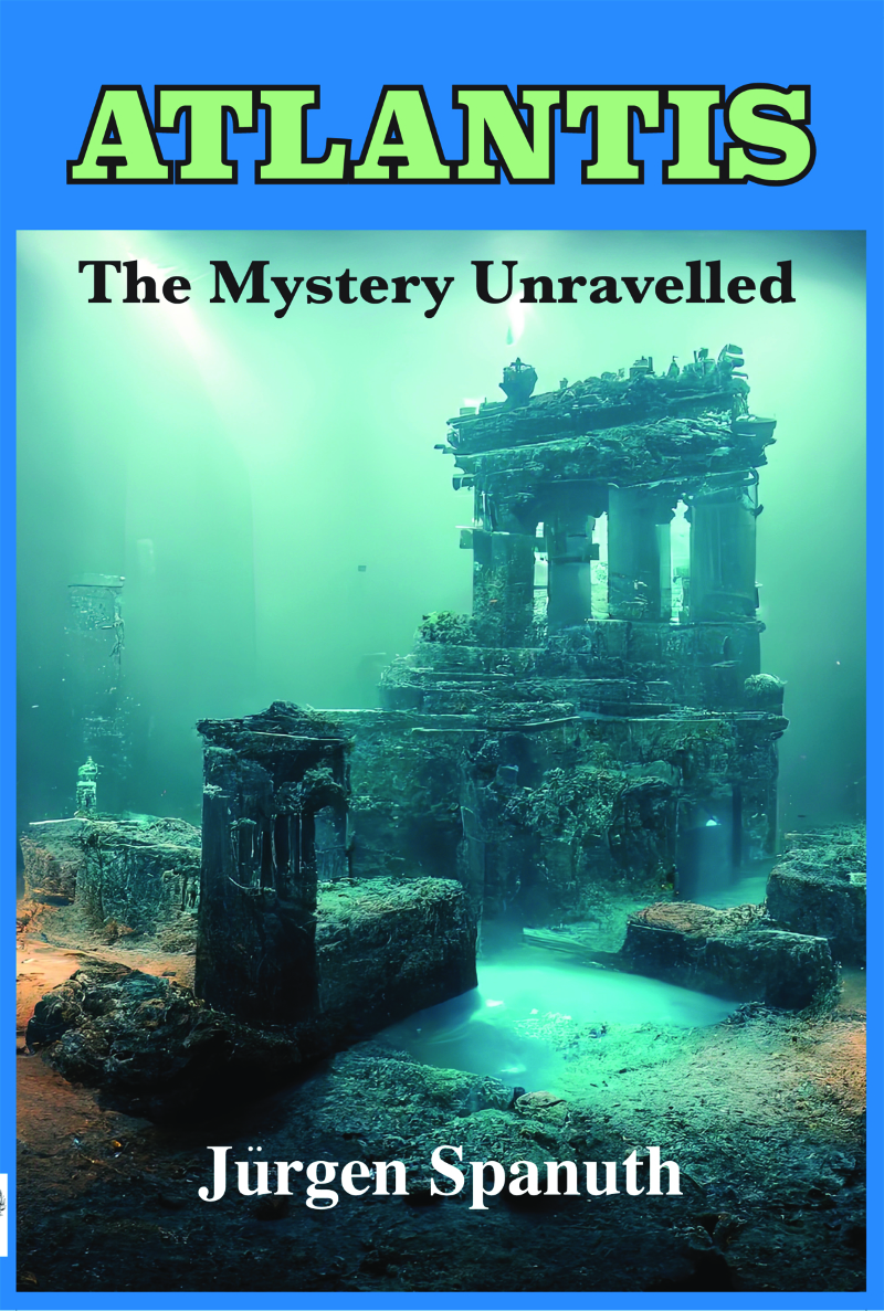Atlantis Mystery Unvravelled Blue Cover showing underwater ruins of an ancient city