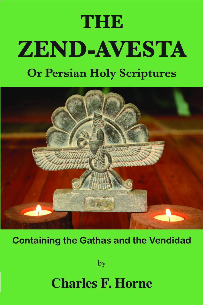 The Zend Avesta cover showing ancient religious Persian artifact